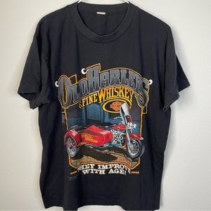 Harley-Davidson Black Tee Old Harleys & Fine Whiskey
